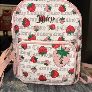 Juicy Couture Strawberry Print Backpack - Pink and white
